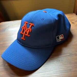 New York Mets Hat Velcroback Cap, Team MLB Adult Blue & Orange